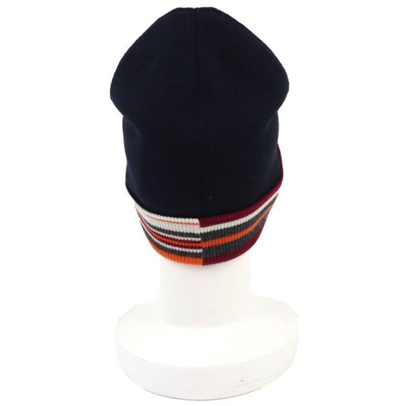 Hermes Twist Cashmere Series Button Beanie Knit Cap Navy Multicolor L main image 7